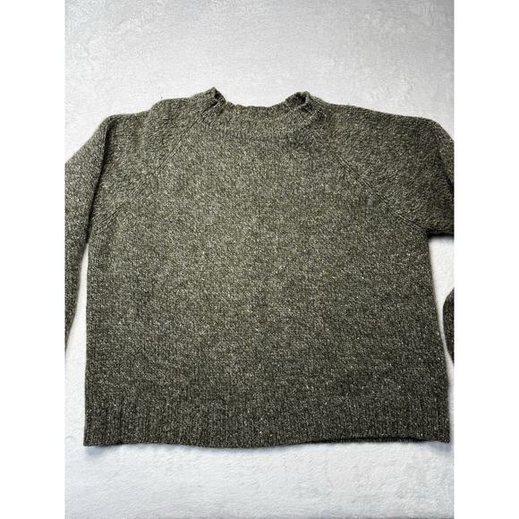Vintage Abercrombie & Fitch Wool Sweater Made In Hong Kong L Heather Olive 1980s - Picture 4 of 11